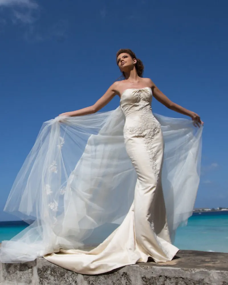 Thalia. A couture gown photographed in an ornate interior.